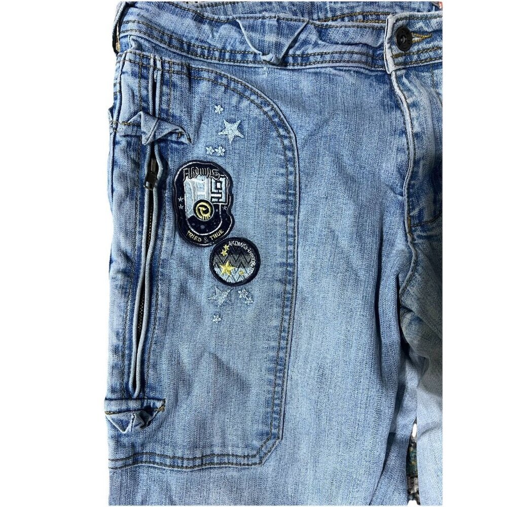 Vintage Y2K Akademiks AKDMKS Flare Patch SZ 15 33” waist Jeans Streetwear 90s - Picture 4 of 10